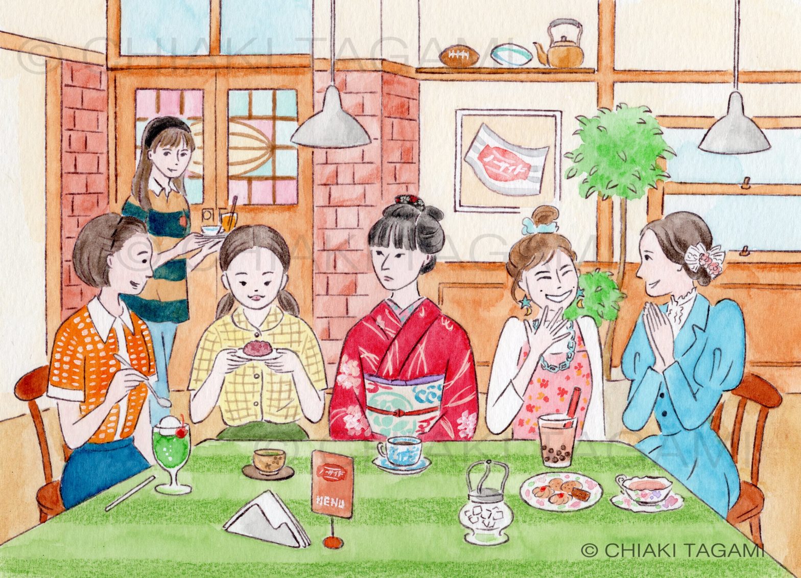 企画展「100人展」出品イラストー「ヒロインの友」